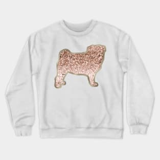 Sparkling rose gold Pug Crewneck Sweatshirt